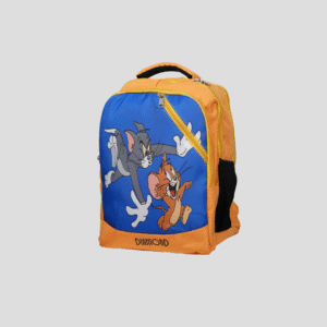 Orange and Blue Cartoon Print Kids Backpack