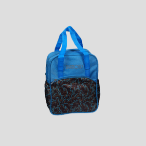 Blue Patterned Dual-Compartment Lunch Bag